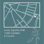 Mapa con la ubicación de los apartamentos turísticos, en el centro de Cedeira (avenida de España, número 40)